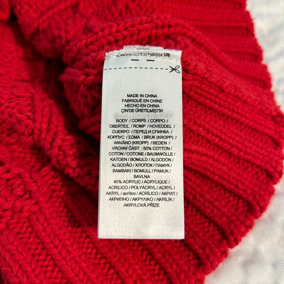 Lauren Ralph Lauren Funnel Neck Cable Knit Sweater plus size 2X Red - Picture 6 of 9